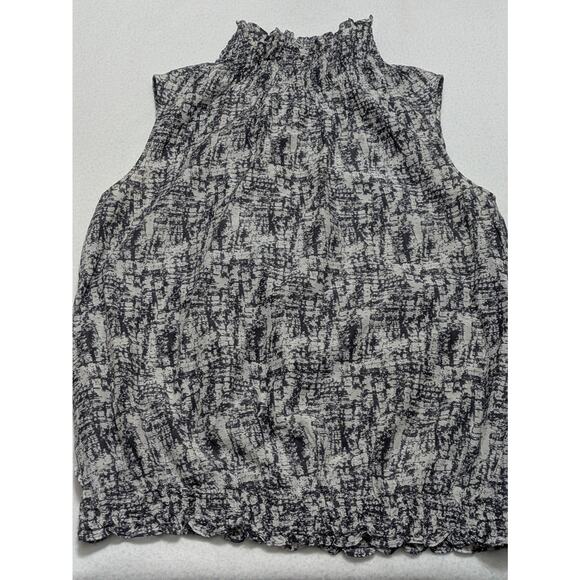 Lafayette 148 Blouse New York Percy Ruffled-Neck Sleeveless Silk‎ Blend Size Sm - Picture 1 of 9